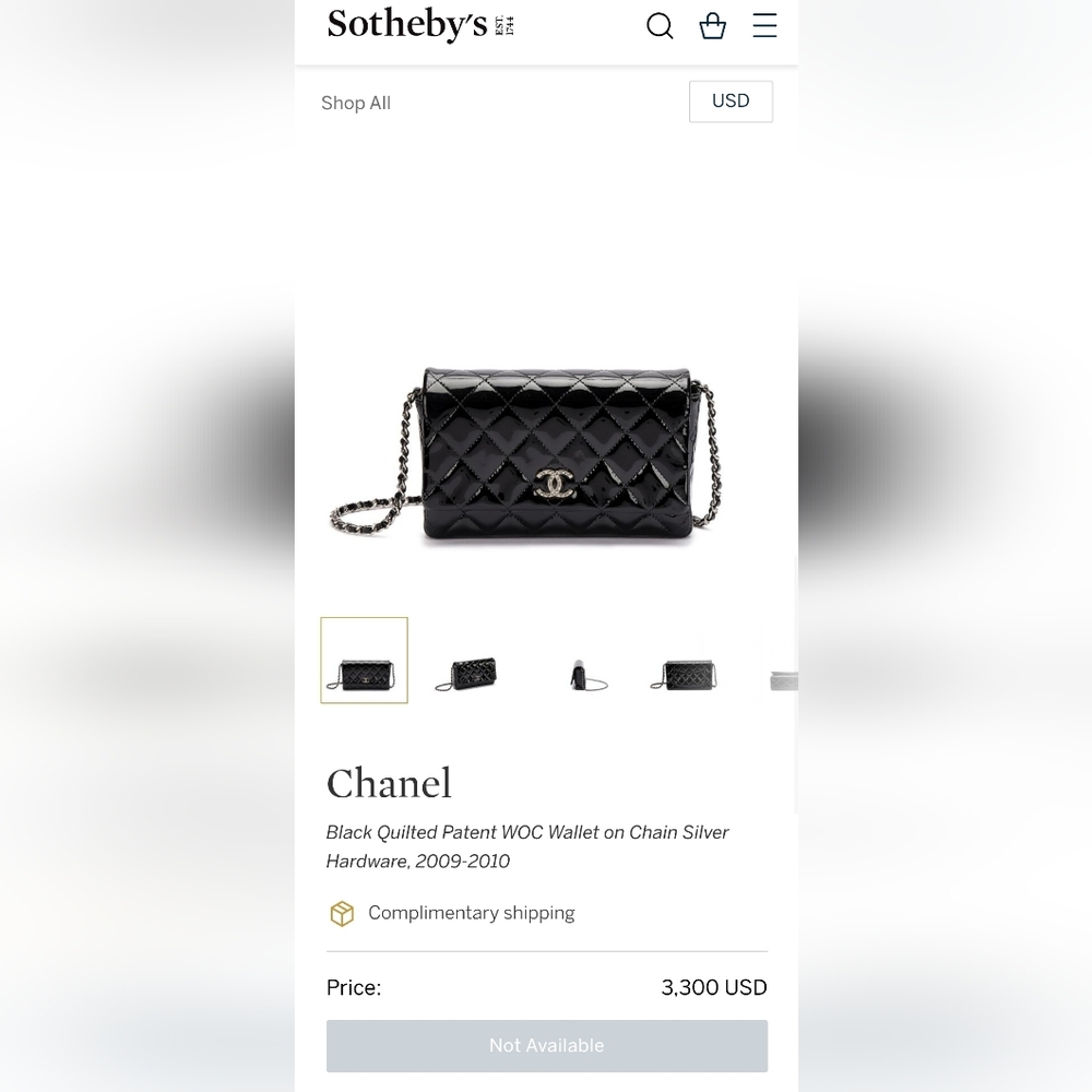 CHANEL Mini Flap Bag Brilliant Patent Calfskin Leather Wallet on Chain WOC - Picture 12 of 16